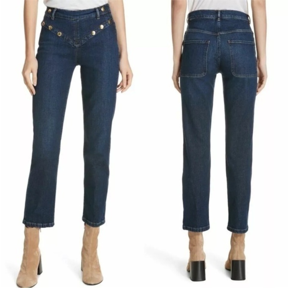NEW‎ Frame Le High Waldane Embellished Western Cowgirl Style Straight Jeans 24